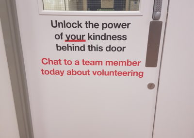 British Red Cross door inside new shop